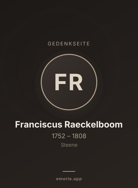 Gedenkportrait von Franciscus Raeckelboom