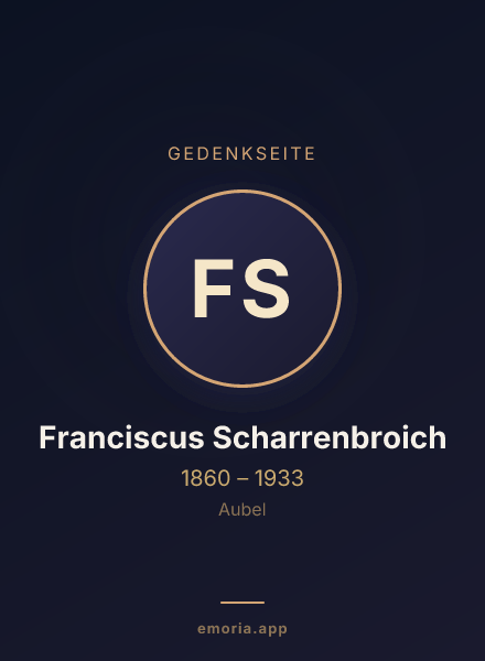 Gedenkportrait von Franciscus Scharrenbroich