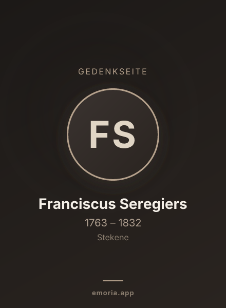 Gedenkportrait von Franciscus Seregiers