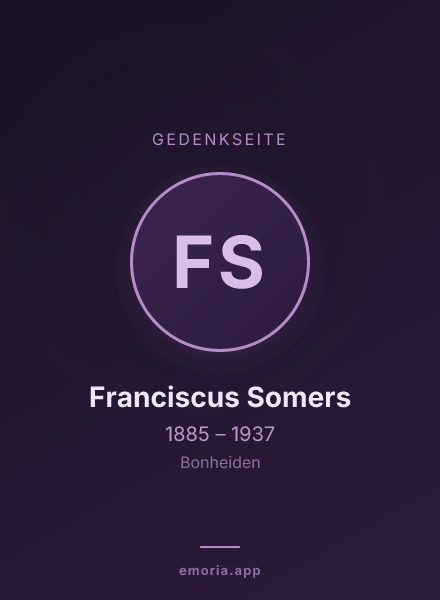 Gedenkportrait von Franciscus Somers