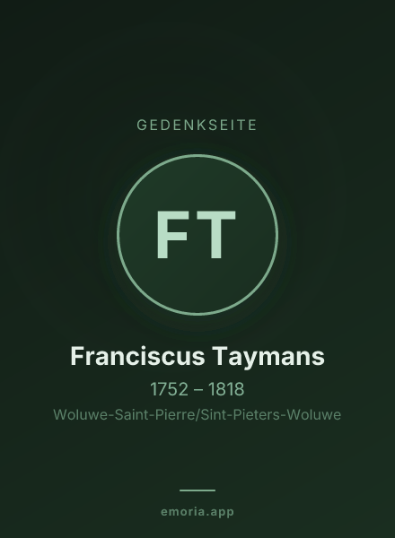 Gedenkportrait von Franciscus Taymans