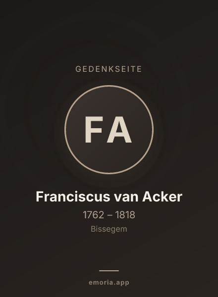 Gedenkportrait von Franciscus van Acker