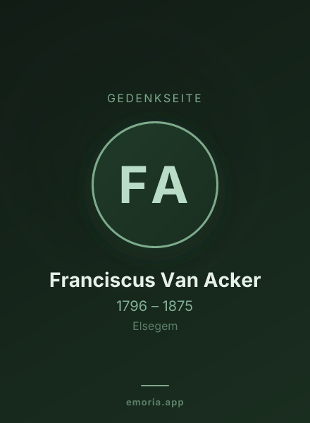 Gedenkportrait von Franciscus Van Acker