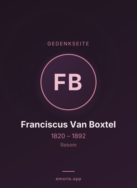 Gedenkportrait von Franciscus Van Boxtel