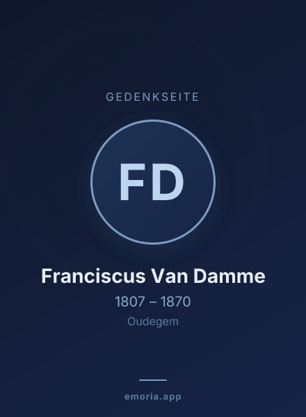 Gedenkportrait von Franciscus Van Damme