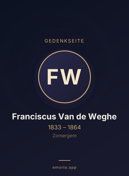 Gedenkportrait von Franciscus Van de Weghe