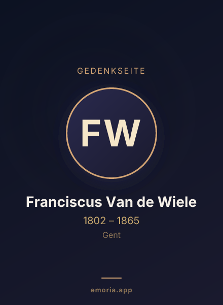 Gedenkportrait von Franciscus Van de Wiele