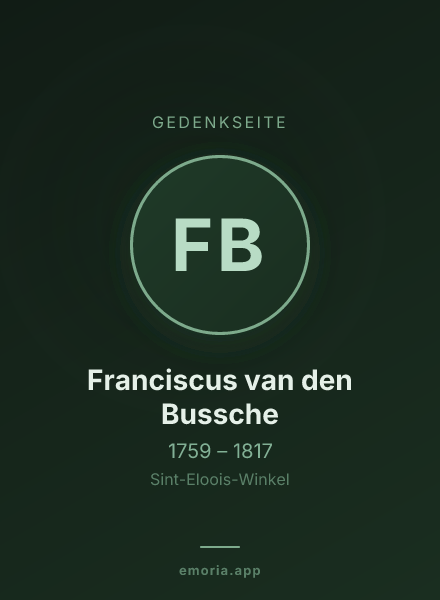 Gedenkportrait von Franciscus van den Bussche