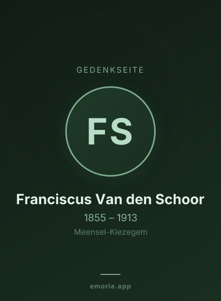 Gedenkportrait von Franciscus Van den Schoor