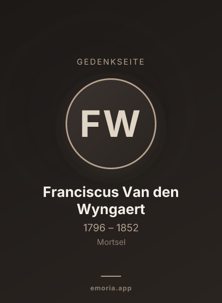 Gedenkportrait von Franciscus Van den Wyngaert