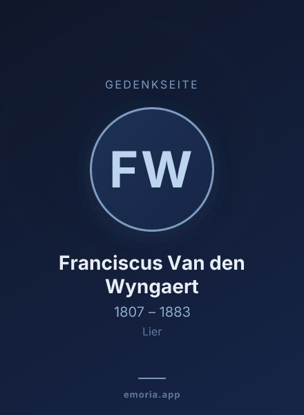 Gedenkportrait von Franciscus Van den Wyngaert