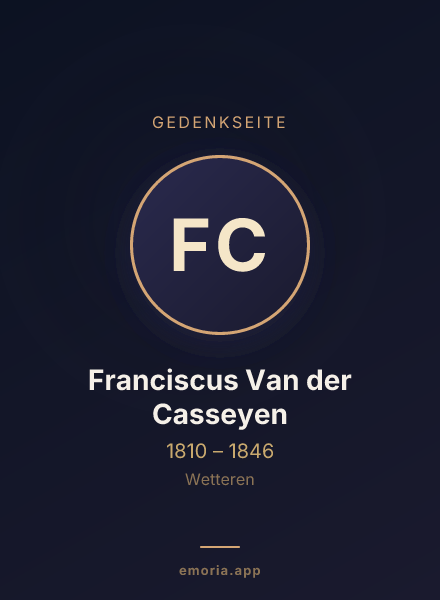 Gedenkportrait von Franciscus Van der Casseyen
