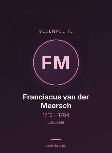 Gedenkportrait von Franciscus van der Meersch