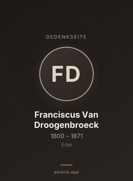 Gedenkportrait von Franciscus Van Droogenbroeck