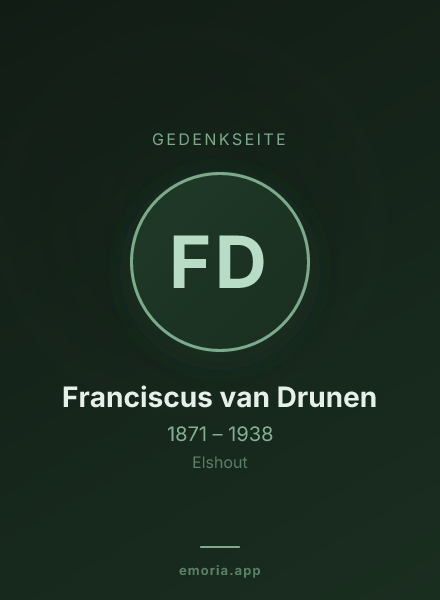 Gedenkportrait von Franciscus van Drunen