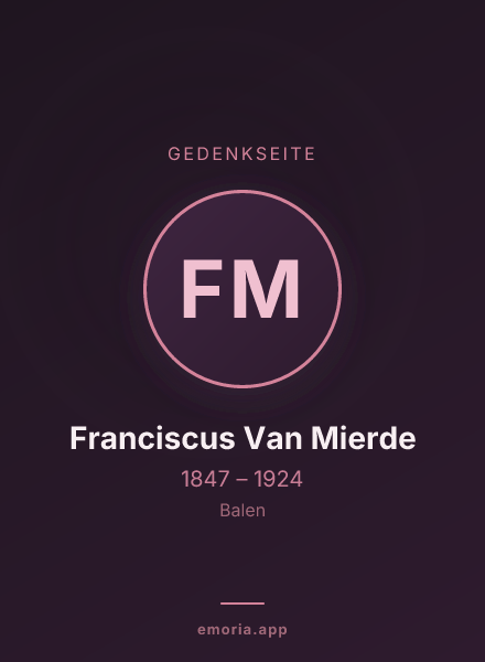 Gedenkportrait von Franciscus Van Mierde
