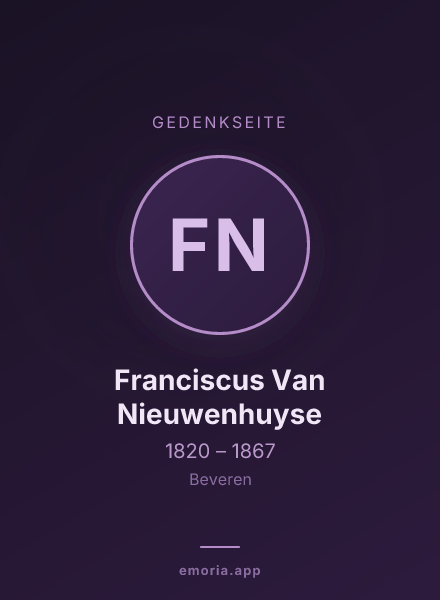 Gedenkportrait von Franciscus Van Nieuwenhuyse