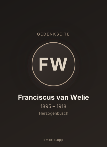 Gedenkportrait von Franciscus van Welie
