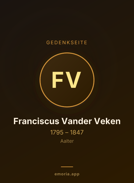 Gedenkportrait von Franciscus Vander Veken