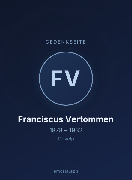 Gedenkportrait von Franciscus Vertommen