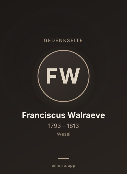 Gedenkportrait von Franciscus Walraeve