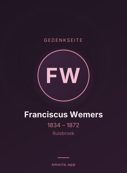 Gedenkportrait von Franciscus Wemers
