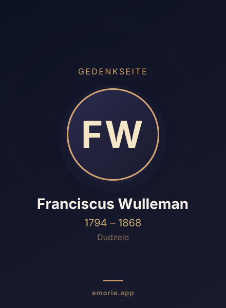 Gedenkportrait von Franciscus Wulleman