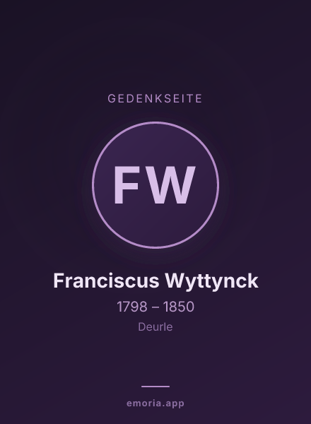 Gedenkportrait von Franciscus Wyttynck