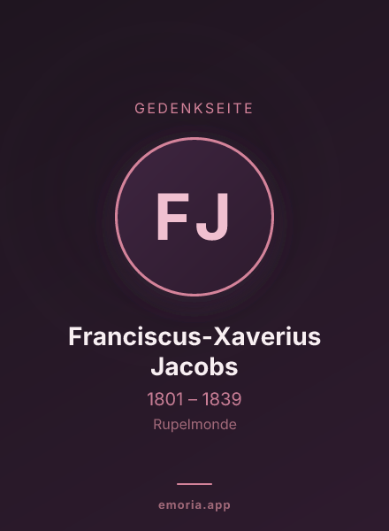 Gedenkportrait von Franciscus-Xaverius Jacobs