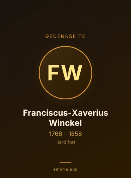 Gedenkportrait von Franciscus-Xaverius Winckel