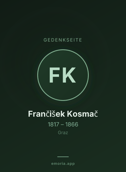 Gedenkportrait von Frančišek Kosmač
