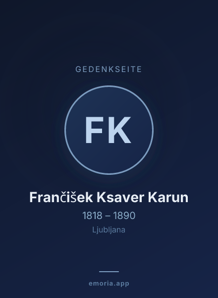 Gedenkportrait von Frančišek Ksaver Karun