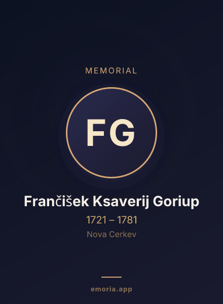 Memorial portrait of Frančišek Ksaverij Goriup