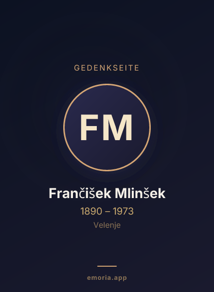 Gedenkportrait von Frančišek Mlinšek