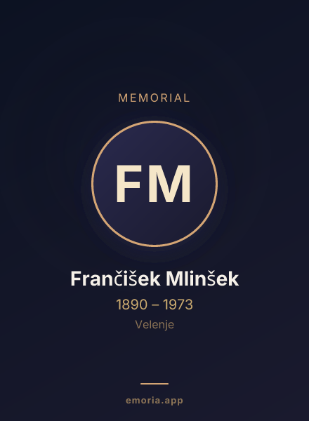 Memorial portrait of Frančišek Mlinšek