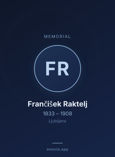 Memorial portrait of Frančišek Raktelj
