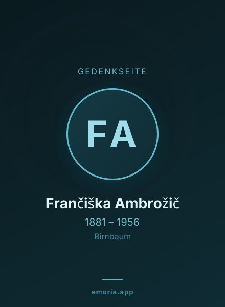 Gedenkportrait von Frančiška Ambrožič