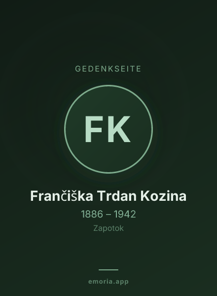 Gedenkportrait von Frančiška Trdan Kozina