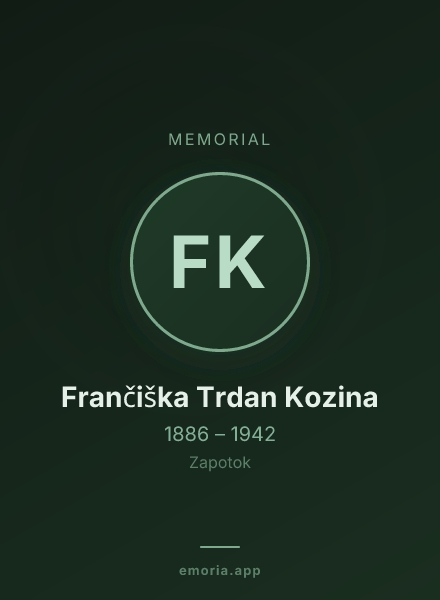 Memorial portrait of Frančiška Trdan Kozina