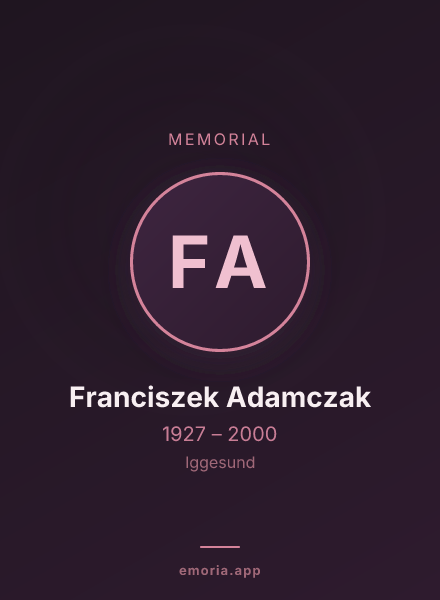 Memorial portrait of Franciszek Adamczak