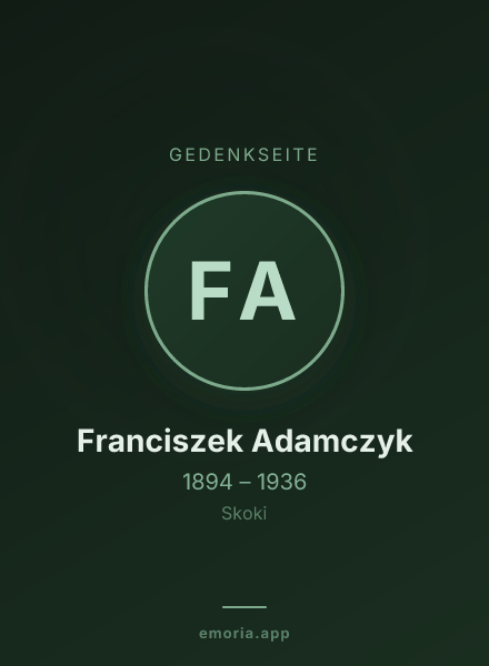 Gedenkportrait von Franciszek Adamczyk