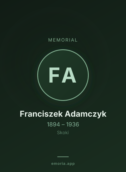 Memorial portrait of Franciszek Adamczyk