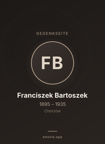 Gedenkportrait von Franciszek Bartoszek