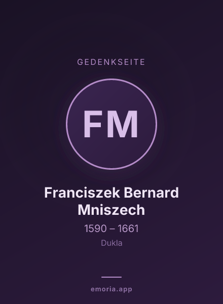 Gedenkportrait von Franciszek Bernard Mniszech