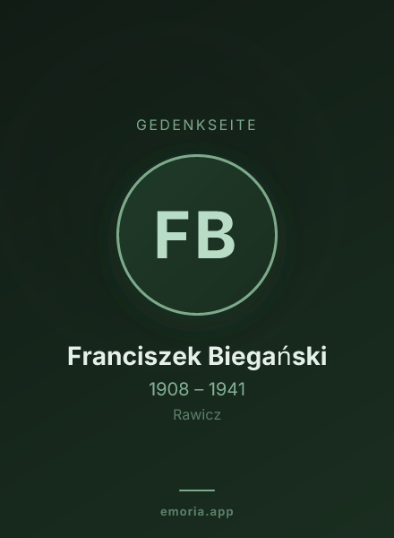 Gedenkportrait von Franciszek Biegański