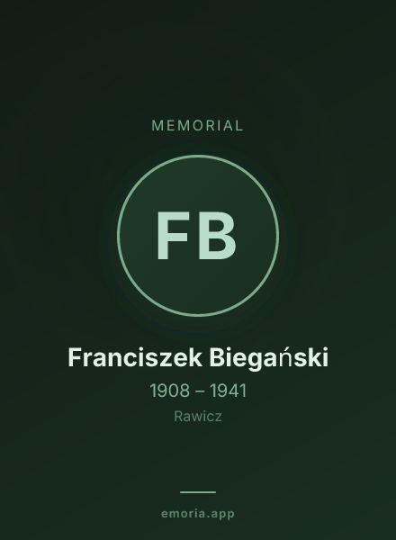 Memorial portrait of Franciszek Biegański