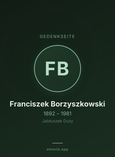 Gedenkportrait von Franciszek Borzyszkowski