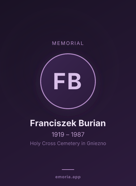 Memorial portrait of Franciszek Burian
