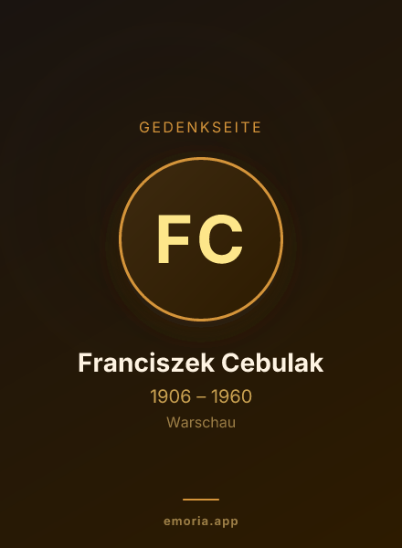 Gedenkportrait von Franciszek Cebulak