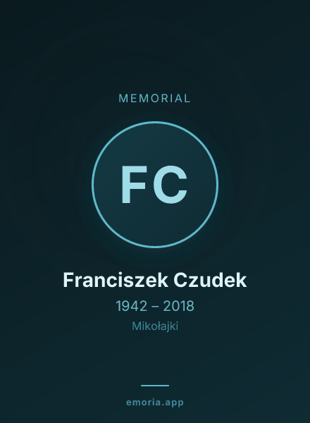 Memorial portrait of Franciszek Czudek